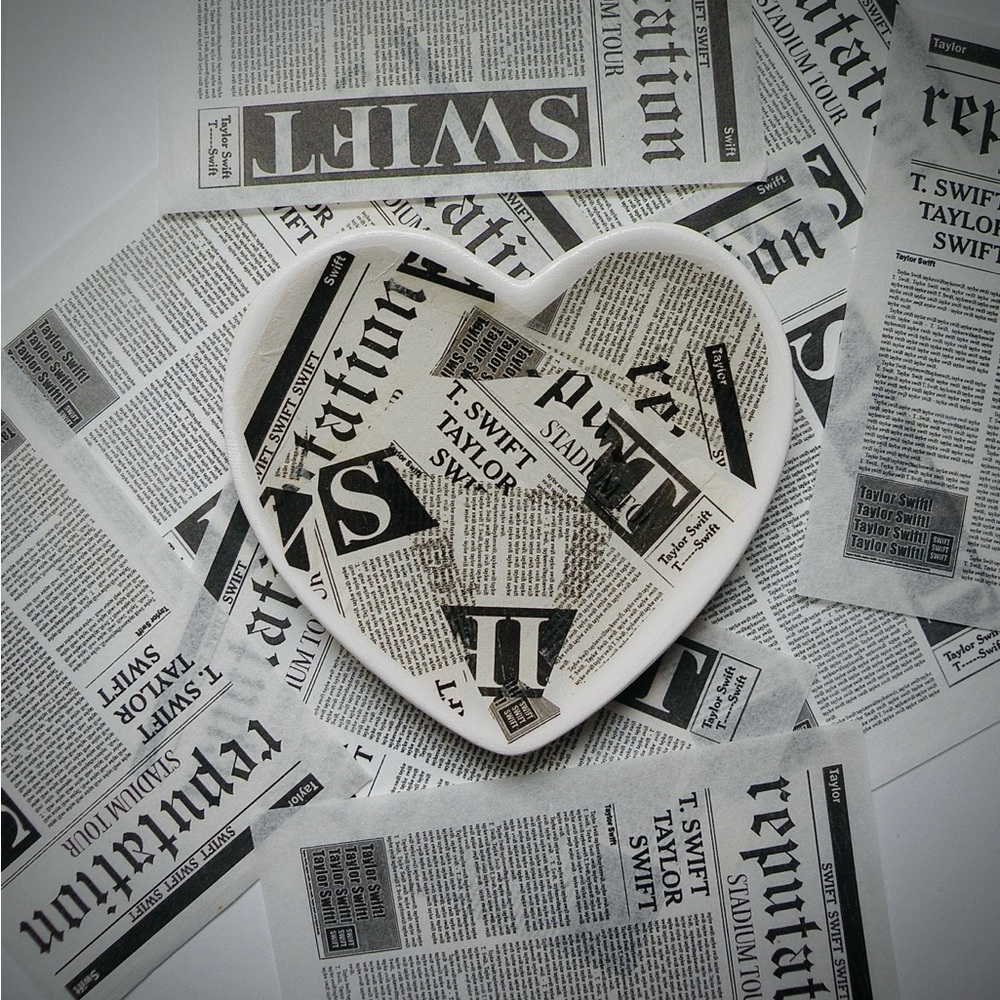 Reputation Confetti Resin Heart Ceramic Dish